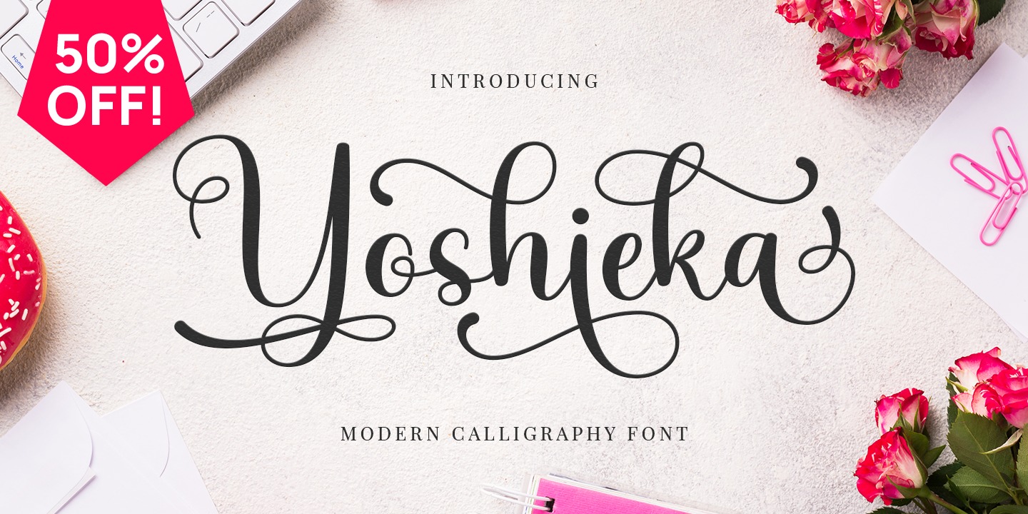 Пример шрифта Yoshieka Regular